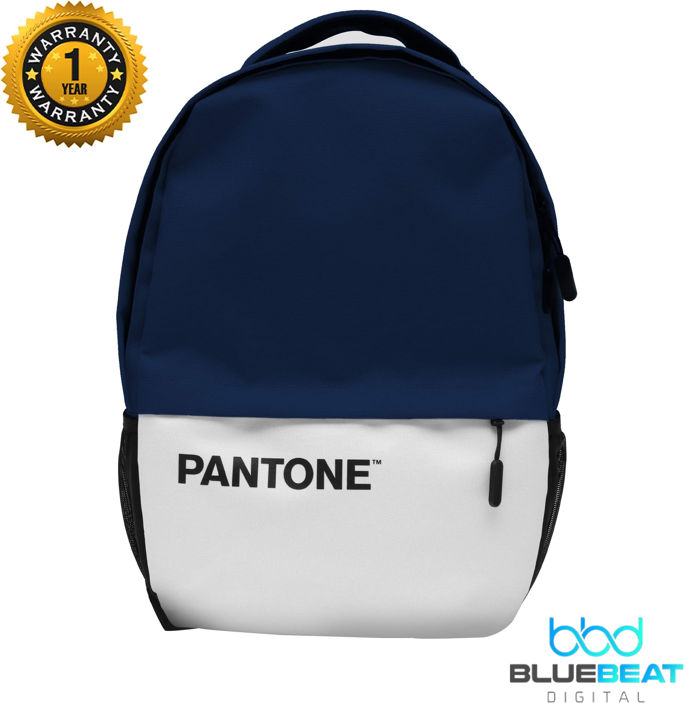 Pantone Classic Laptop Backpack by Blue Beat Digital, Durable Water-Resistant Bookbag with USB Charging Port, Versatile Luggage Bag for Work/College/School/Travel [Navy Blue]