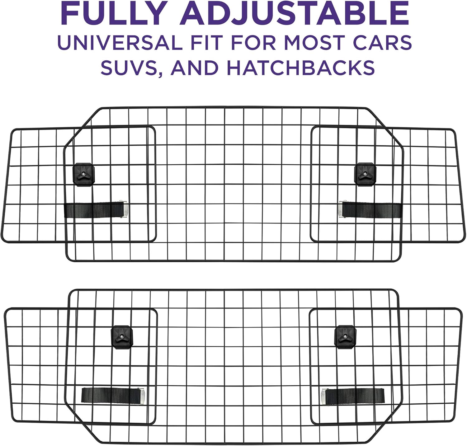 Pawple Dog Car Barrier for SUV's, Cars & Vehicles, Trucks, Adjustable Large Pet Barrier, Heavy-Duty Wire Mesh- Universal Fit Vehicles Divider : Pet Supplies