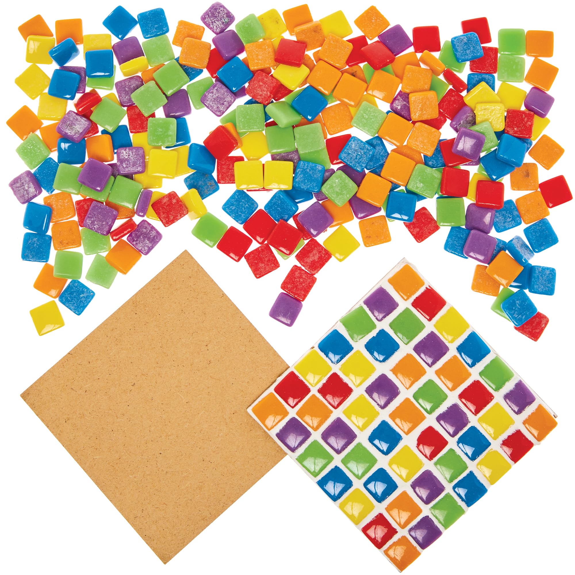 Baker Ross FN097 Mosaic Tile Coaster Kit - Pack of 4, Kids Crafts Kits, Make Your Own Coaster