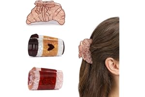 Hair Clips for Women,3 Inch Coffee & Bread Acetate Strong Hold Claw Clips,Unique Stylish Hair Accessories,Medium Shark Jaw Cl
