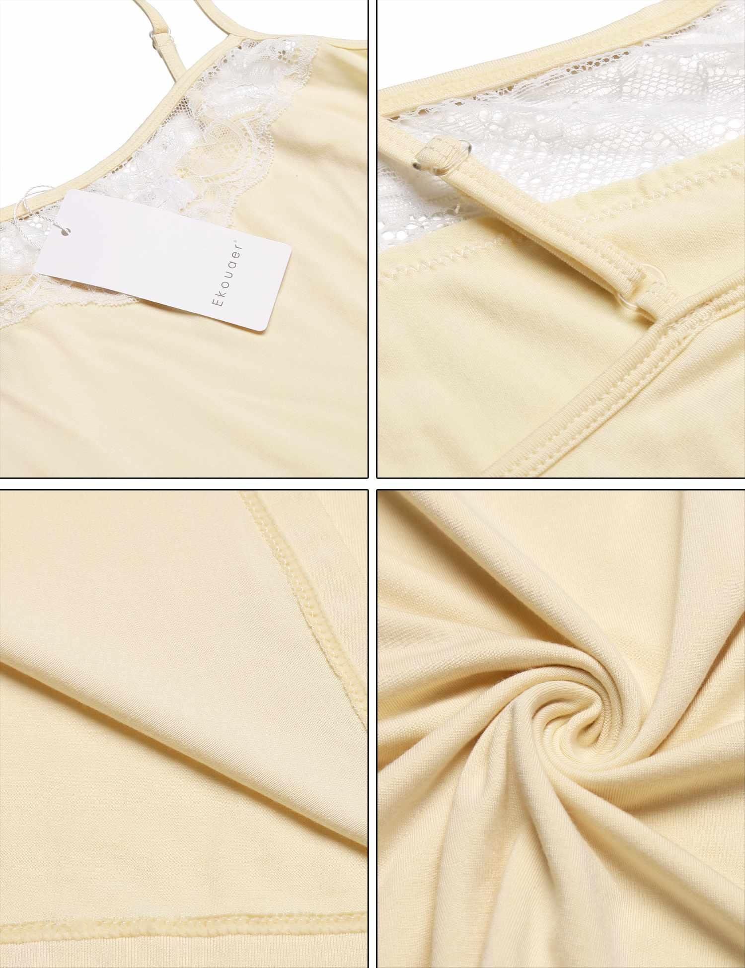 Ekouaer Women Pajamas Sexy Short Sets Lace Camisole Lingerie Sleepwear (Champagne, M)