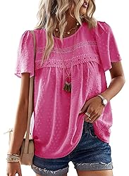 Falechay Summer Tops for Women 2025 Cute Hot Pink