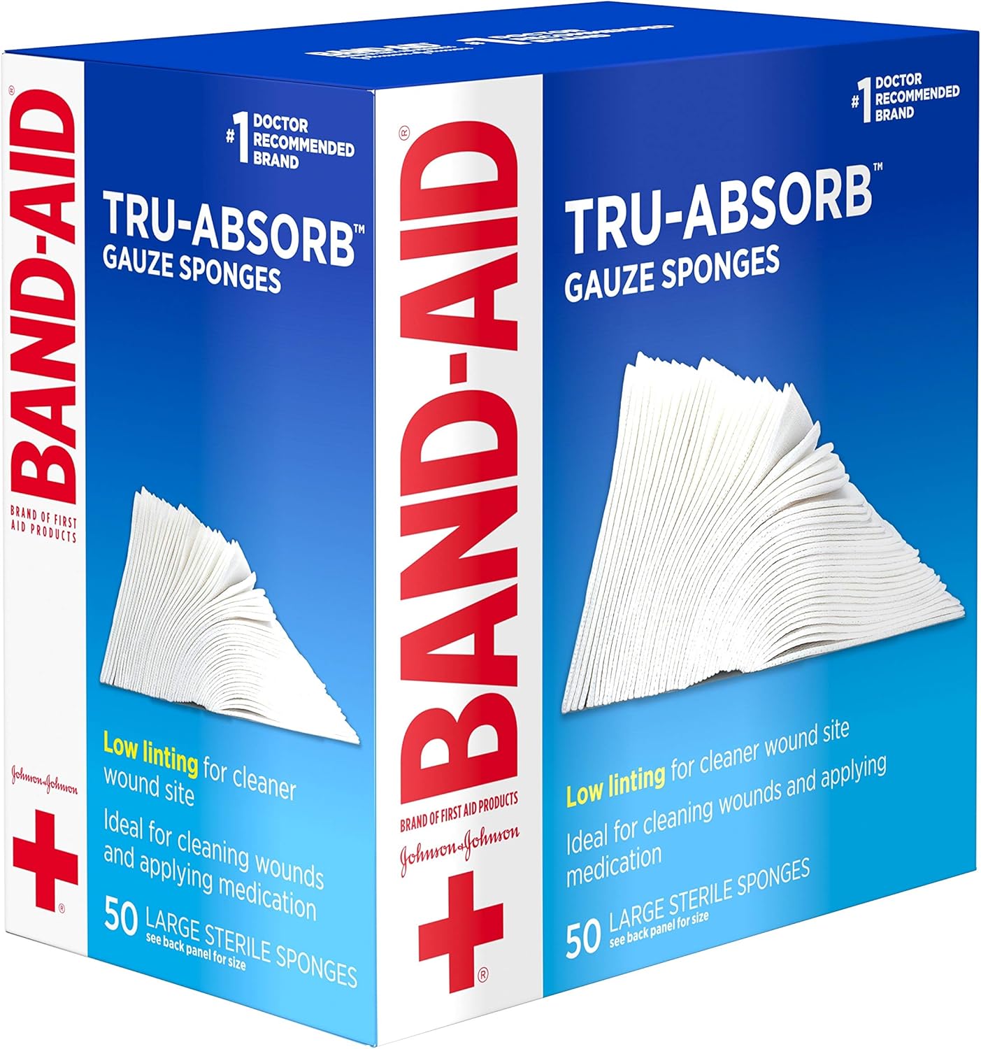 Band Aid Brand First Aid Products Tru-Absorb Gauze Sponges for Cleaning Wounds, 4 in x 4 in, 50 ct: Health & Personal Care