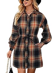 Blooming Jelly Womens Plaid Shirts Flannel Long