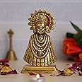 Webelkart Premium Baba Khatu Shyam ji Idol Statue Showpiece for Home and Pooja Decoration | Khatu Shyam Murti for Home and Car Dashboard | Diwali Corporate Gifting (Gold, 6.5 Inches)