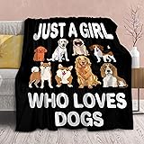 Dog Blanket Puppy Plush Gift for Girl Women Kid
