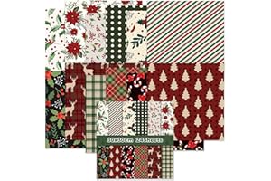 IKAMMO Vintage Christmas Scrapbook Paper Christmas Patterned Paper 12×12 - 24 Sheets Double-Sided Red Green Decorative Craft Journaling Papers for Holiday Cardmaking DIY Origami Craft Papers