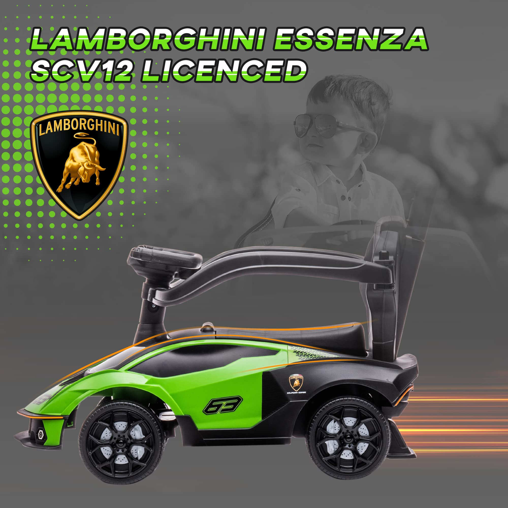 Aosom Lamborghini Push Car Rear View