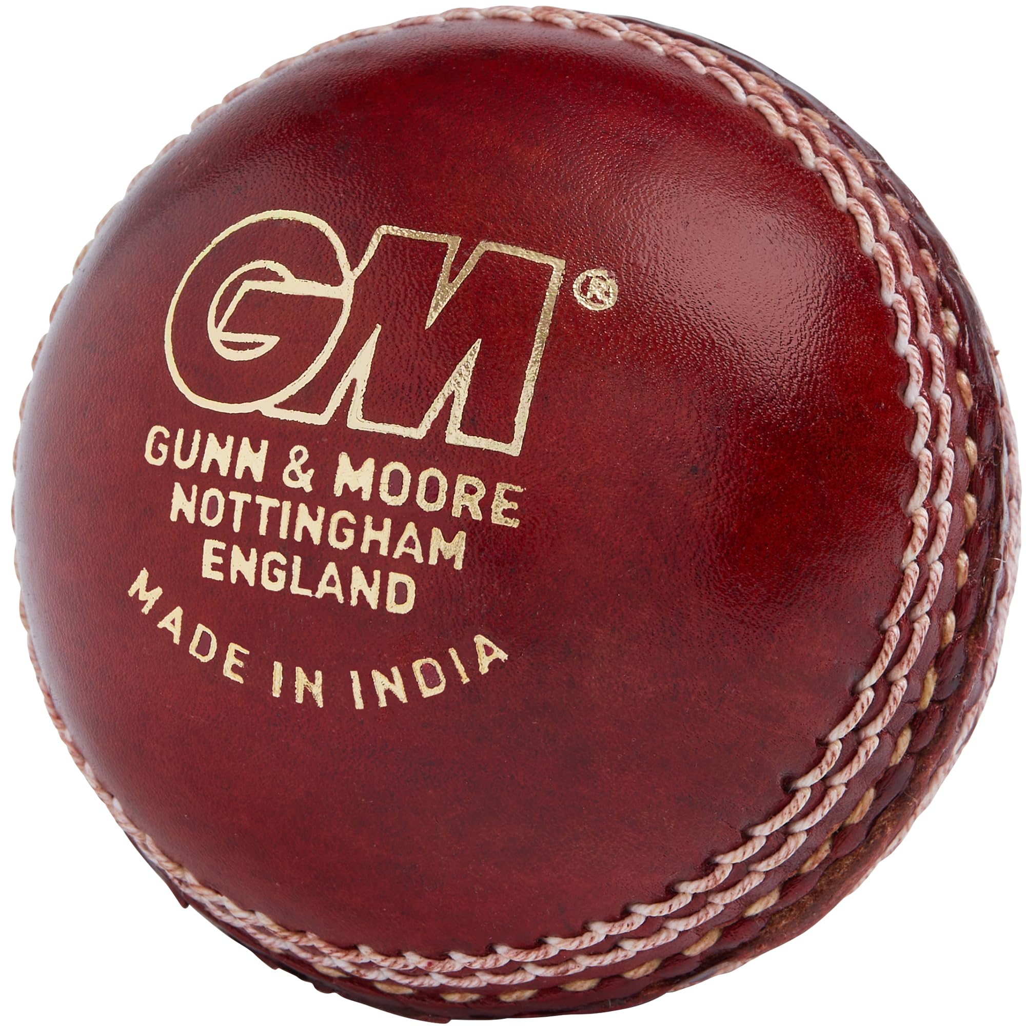 Gunn & Moore GM | Cricket Ball | Catalyst Grade 2 | Hand Stitched Waxed Leather 58-60 Seam Stitches | Mens | 5.5-5.75 Ounces | Red