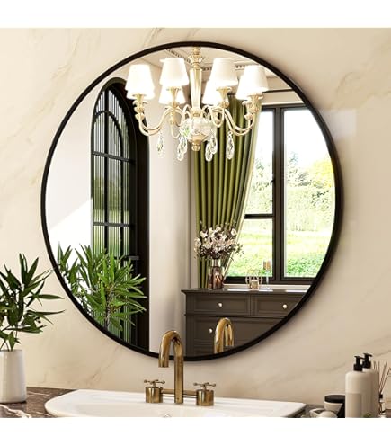 Triangle Wall Mirror Brass Border Frame Geometric / Large