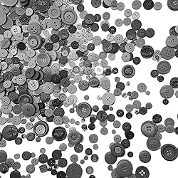 600-700Pcs Gray Buttons for Crafts Bulk Assorted