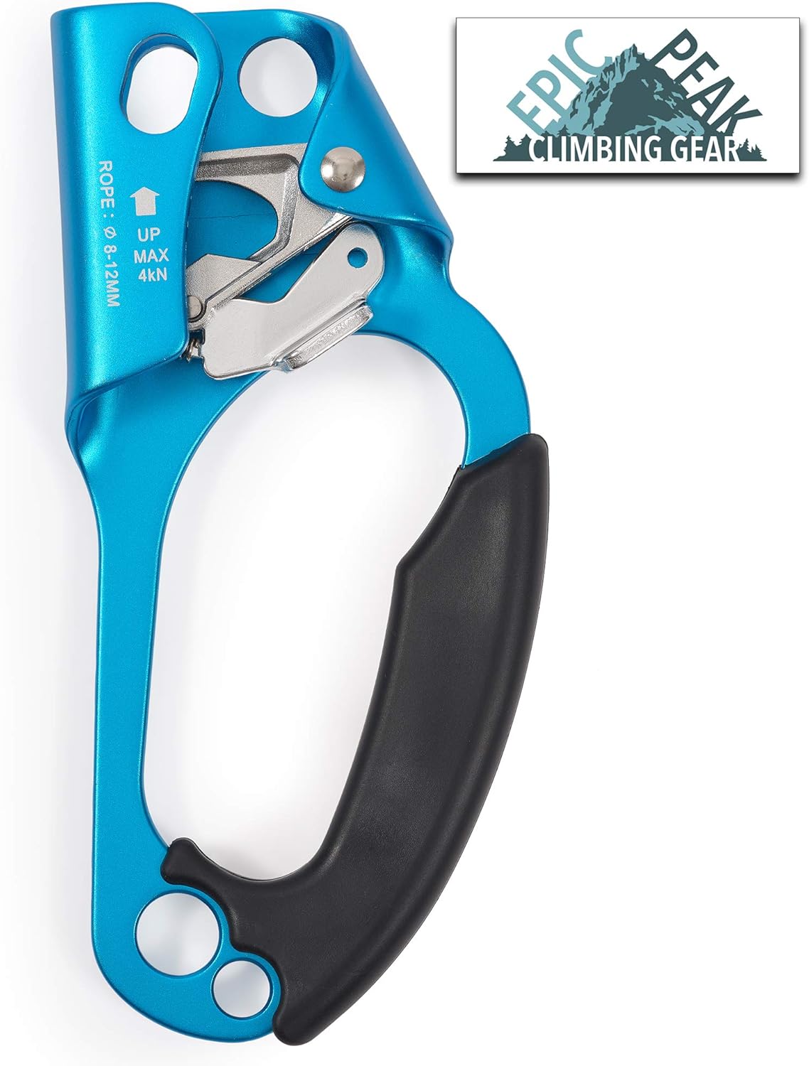 EPIC PEAK Right Hand Ascender - Strong Climbing Equipment with Ergonomic Rubber Handle and Steel Cam - Best Used with 8-12mm Rope - Sport Climber, Arborist, and Mountaineering Safety Tool with Decal : Sports & Outdoors