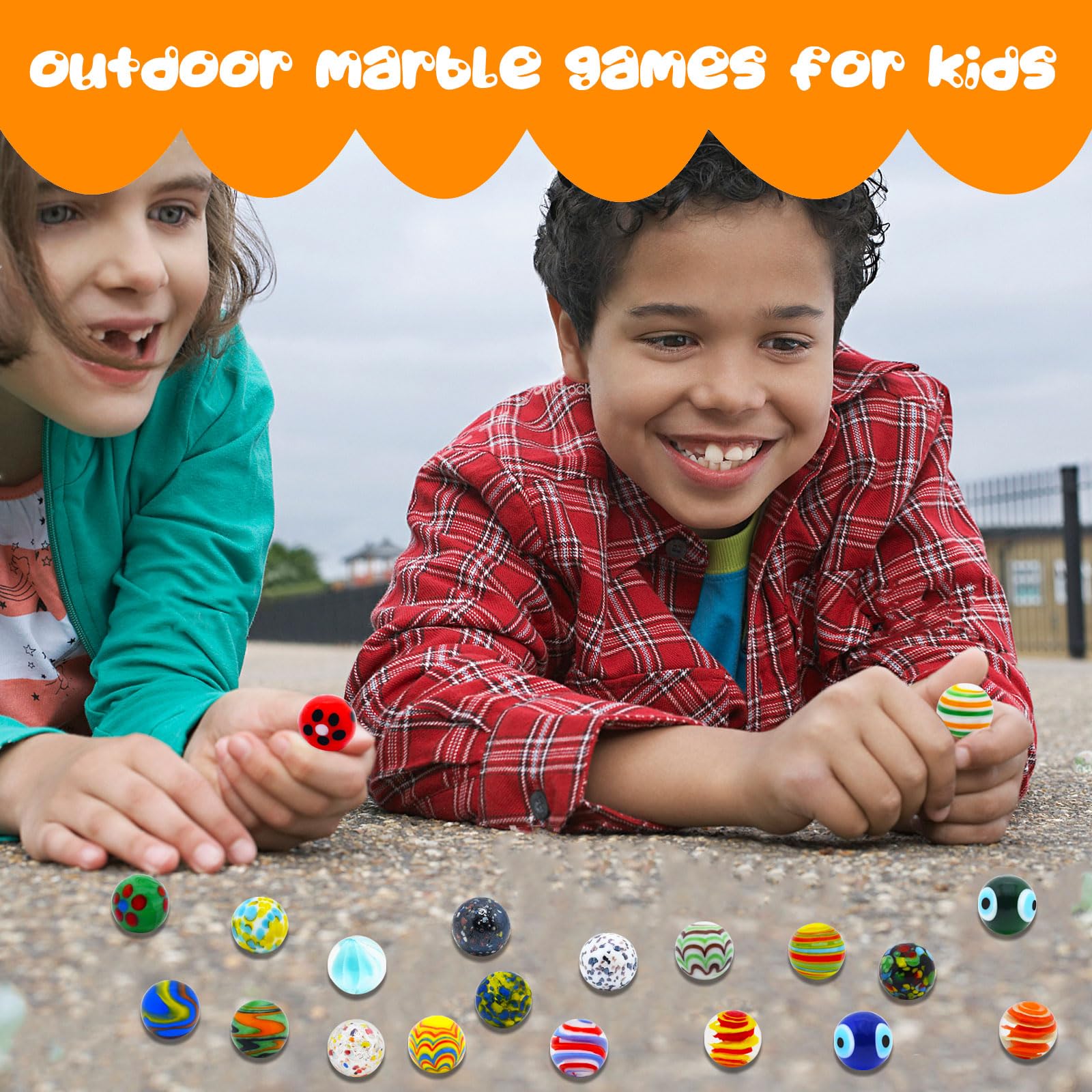 20 PCS Glass Marbles for Kids, Marble Games and Marble Run Accessories for Boys and Girls, Beautiful Marbles Bulk for Home Decoration