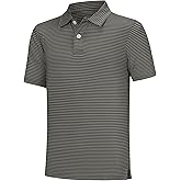 Willit Boys' Polo Shirt Striped Youth Kids Golf Shirts Quick Dry Athletic School Golf Polos Short Sleeve