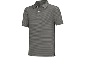 Willit Boys' Golf Polo Shirts Short Sleeve Striped Performance Youth Athletic Shirts Kids Quick Dry Polos