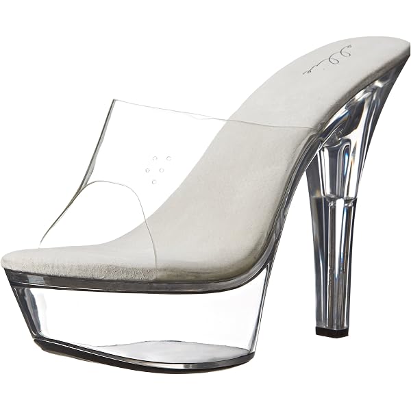 Ellie Dancer Juliet Clear Platform High Heels – Ankle Strap, Adult Women's Shoes