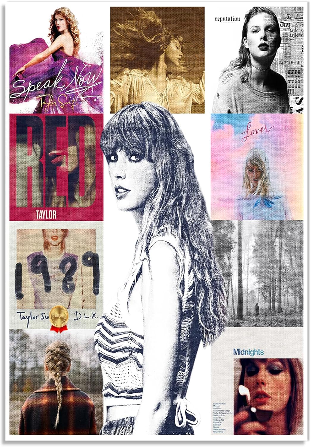 Wall Décor - ESRBSO Taylor Poster ERAS Tour,Swift Singer Music Album Cover Poster Linens Wall Art for Living Room Decorations (12x18inch, Unframe)