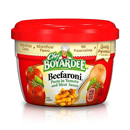 Chef boyardee Microondas beefaroni – 7,5 oz: Amazon.com ...
