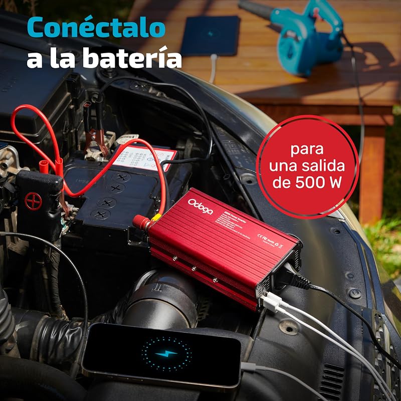Isqueiro de carro 12V 230V para ficha de 500W – Transformador USB-C