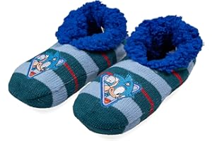 BIOWORLD Sonic The Hedgehog Boys' Plush-Lined Non-Slip Slipper Socks For Boys And Girls