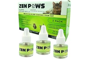 Zenpaws Upgraded No Scent - Diffuser Cat Relaxant Refill - Compatibility : Refills fit and are Compatible with All Major Brand diffusers. Feliway, Comfort Zone, ThunderEase, Relaxivet