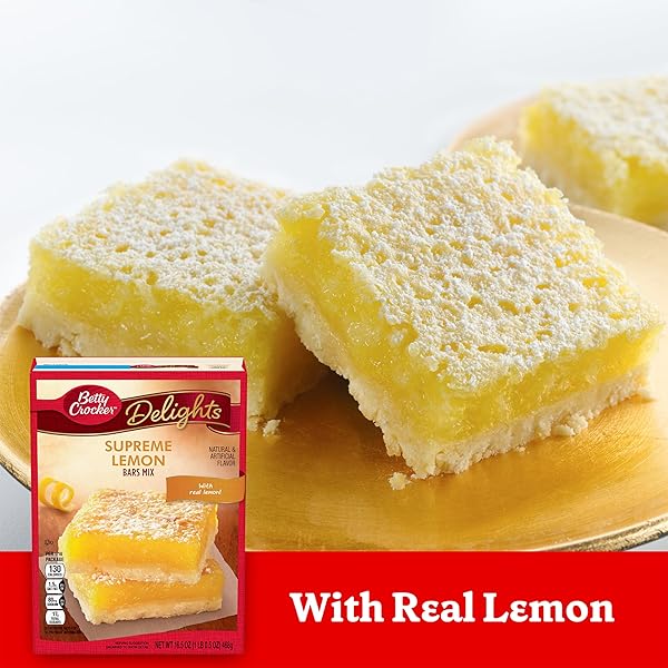 BETTY CROCKER DELIGHTS SUPREME LEMON BARS MIX, 16.5 OZ.