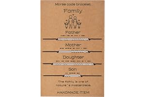 Ldurian Morse Code Bracelet, Dad Mom Brother Sister Daughter Son Friend Morse Code Bracelets, Adjustable String Matching Beads Secret Message Jewelry