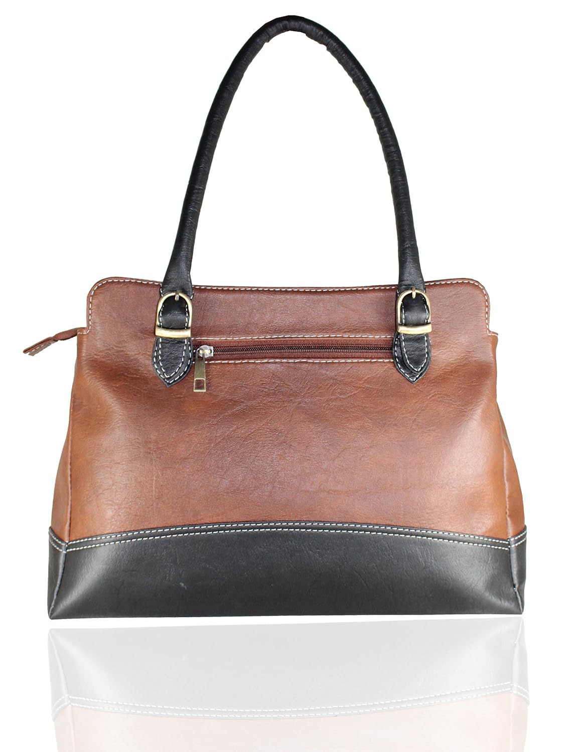 fargo couthy pu leather women's & girl's shoulder handbag (brown black_fgo-036)