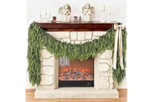 YXZZWL 5FT Cedar Garland for Fireplace - Artificial Christmas Garland Thick and Lush Realistic Faux Cedar Fake Pine Needles Garland for Table,Window,Stairs,Mante,Indoor Outdoor Decor (1PCS)