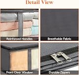 Lifewit 40L Under Bed Storage Bags 4 Pack with Clear Front Window - Grey view 3