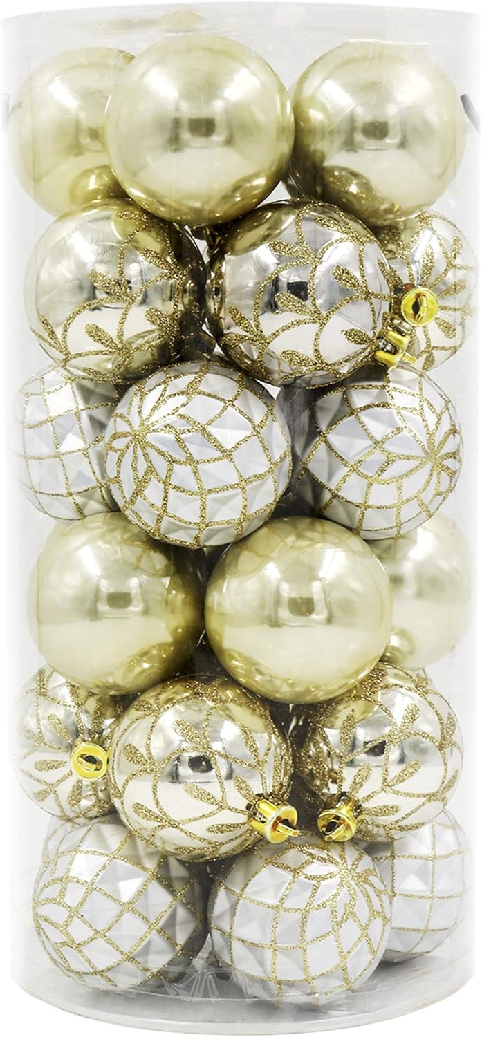 Valery Madelyn 30Pcs 2.3"/6cm Sparkling Winter Gold and