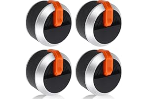 AJINTEBY Gas Griddle Grill Orange Knobs Replacement for Blackstone 1666 1517 1554 1825 1836 Gas Griddle Knobs Walmart Knobs, 4 Burner Control Knob for Blackstone 17/22/28/36 inch Griddle Accessories, 4 Pack