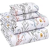 RUVANTI 100% Cotton Queen Sheets, Percale Queen Sheet Set, Aroma | 4 Piece Set, 16" Deep Pocket, Crisp &amp; Cooling, Soft &amp; Breathable, Fresh Feel, Durable Hotel-Style for Year-Round Comfort