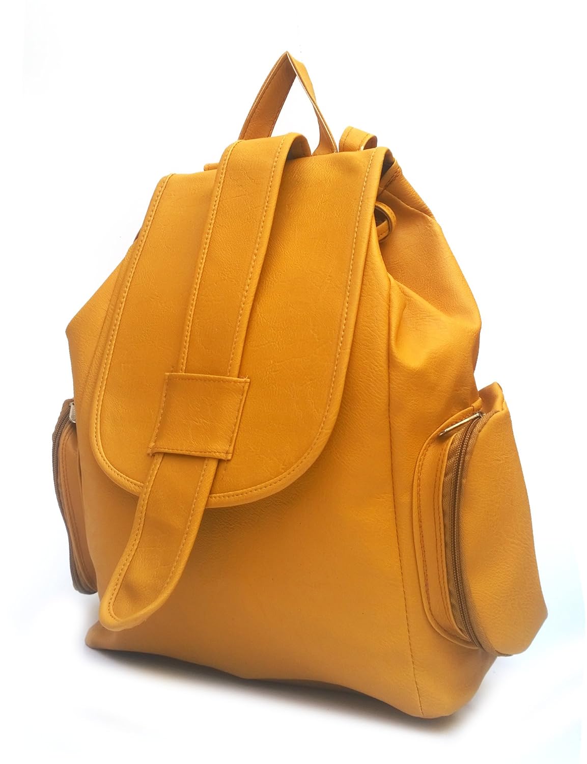 vintage women's backpack handbag (mustard,bag 164)
