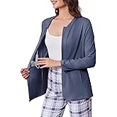 Deyeek Mastectomy Shirts with Drain Pockets Post Shoulder Surgery Tops for Women Chemo Port Long Sleeve with Zippers