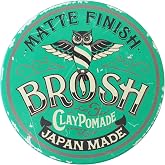 BROSH Matte Finish Clay Pomade, Medium Hold for Men, 4 Oz | Water-Based Formula Adds Natural Volume &amp; Texture, Flexible Shine-Free Hold, Lightweight Non-Sticky Feel, Rinses Out Clean