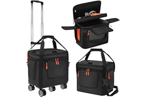 UNDOMIP Carrying Bag with Wheels Compatible with Jackery Explorer 1000 V2, Soft Portable Power Station Storage Case, Powerstation Roller Bag with Wheels and Side Zipper, Multi-Pocket, Shoulder Strap