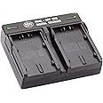 BM VW-VBD58, VBD78, VBD98 Dual Bay Battery Charger (AG-B23 Replacement) for Panasonic AG-VBR59, BGH1, HC-X1, HC-X1500 HC-X2000, AG-CX10 AG-CX350, AG-UX180, AG-AC30, AG-UX90, DVX200, HC-MDH3E, AJ-PX270