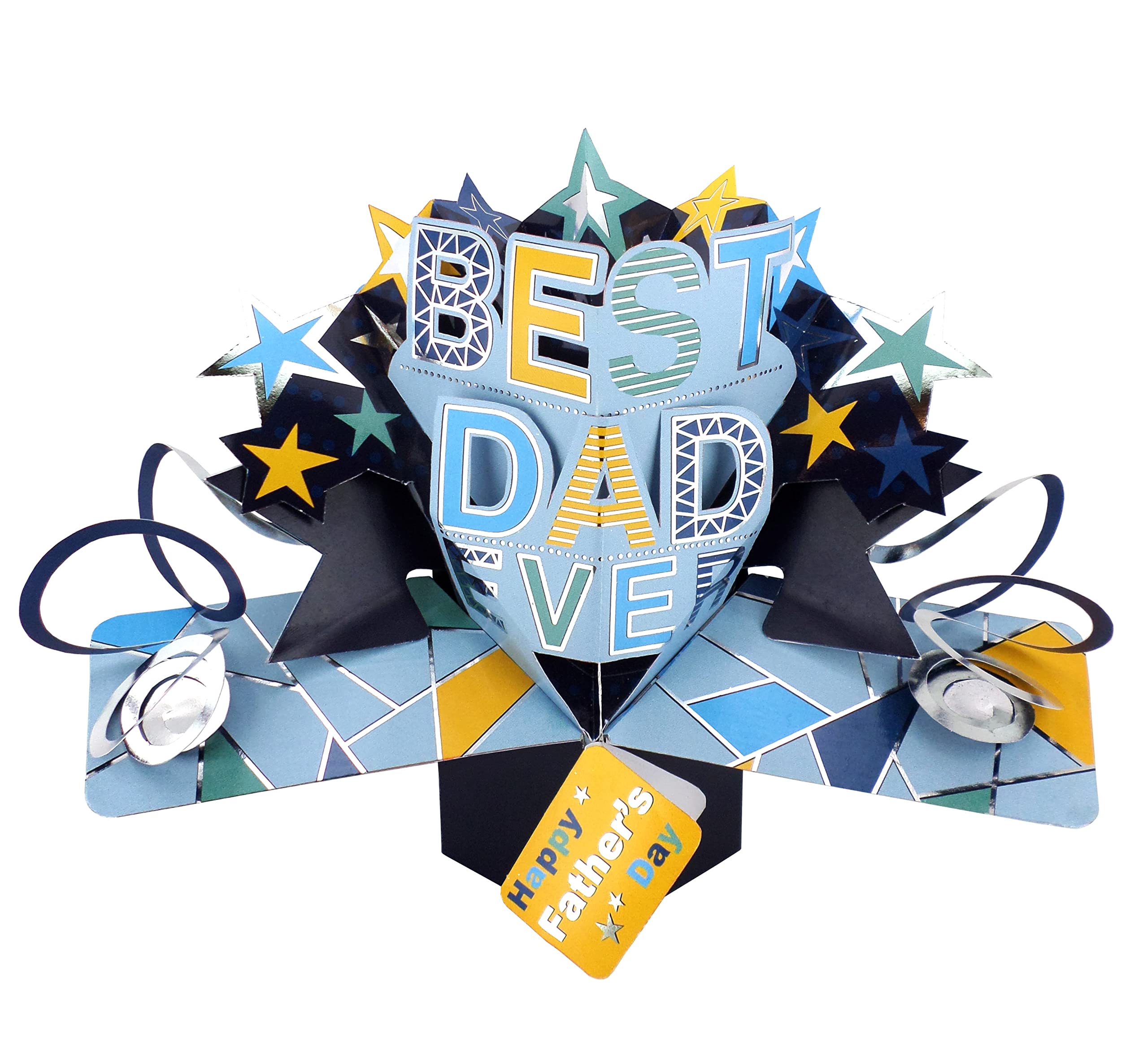 Best Dad Ever Father's Day Pop-Up Greeting Card Second Nature 3D Pop Up Cards FPOP006
