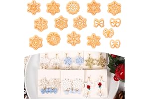 Puocaon Snowflake Polymer Clay Cutters - 16 Pcs Christmas Clay Cutters for Polymer Clay Jewelry Earrings Bow Winter Snow Chri