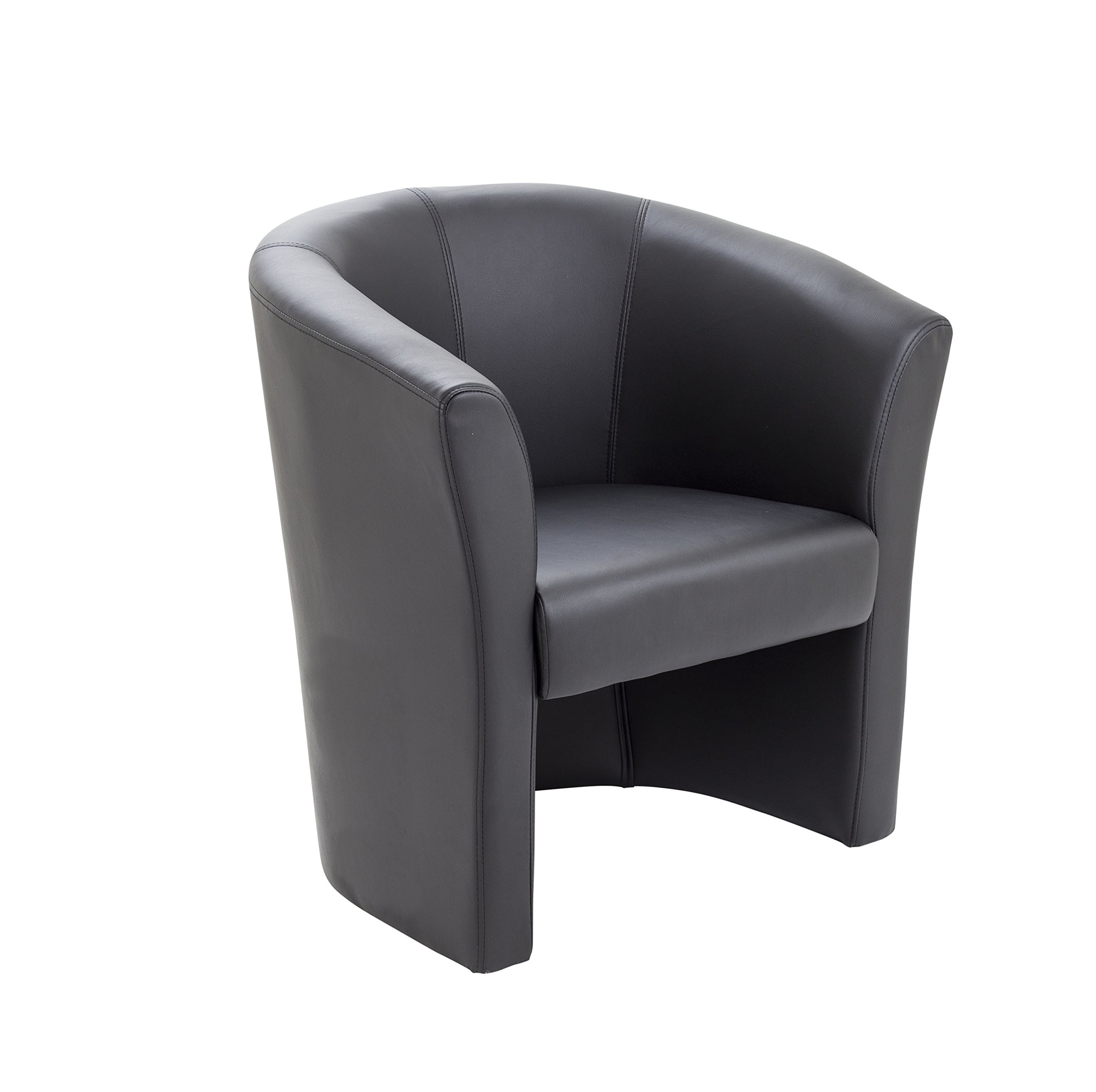 Office Hippo Tub Reception Armchair - Black Faux Leather