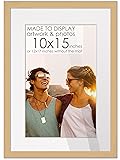10x15 Frame Natural Wood with White Mat | 12x17