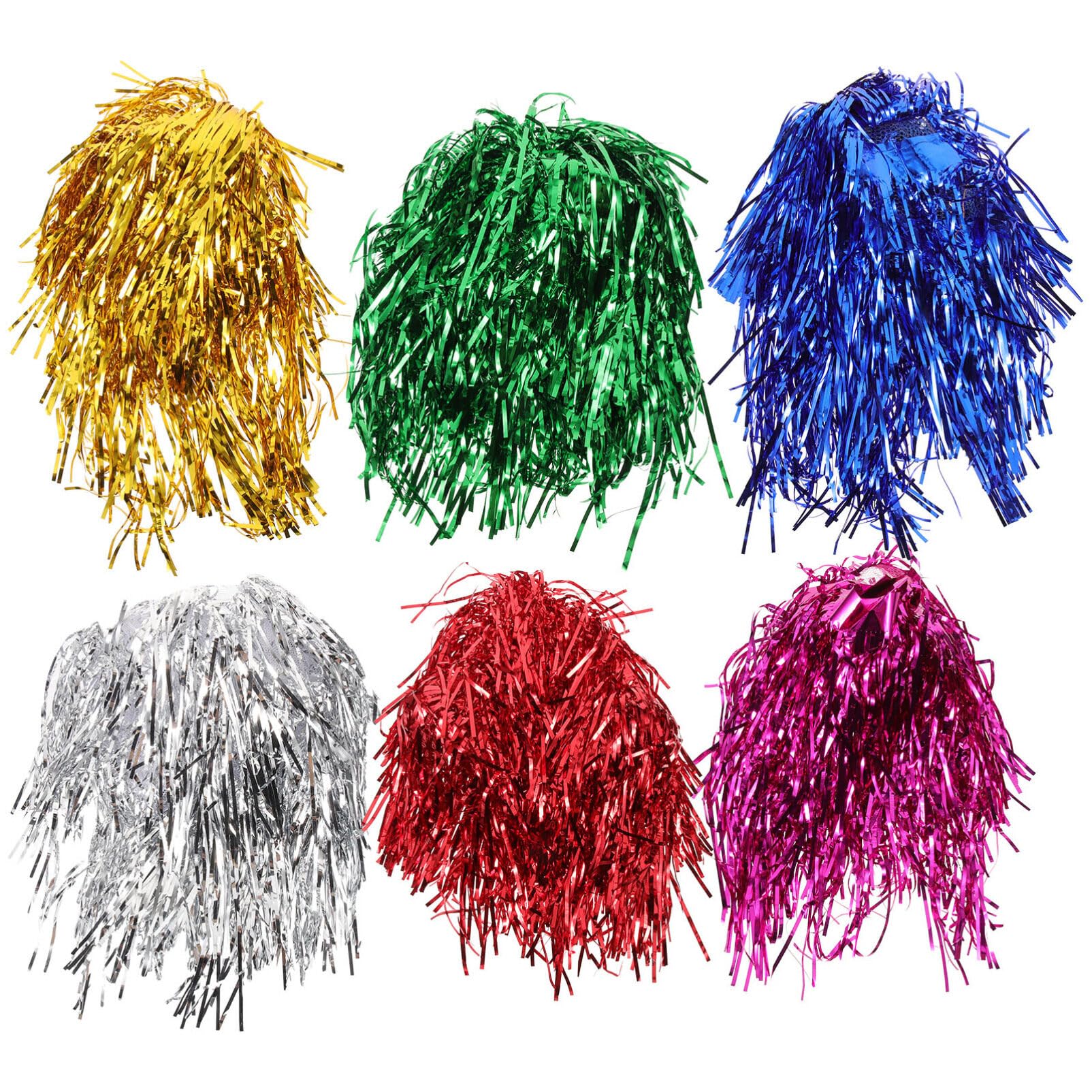 Veemoon 6 Pieces Foil Tinsel Wigs, Wig Foil Tinsel Wigs Metallic Hair Wig Fashion Women Headwear for Hairpiece Shiny Party Costume Cosplay