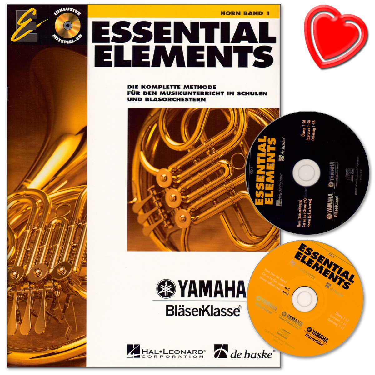 Essential Elements bande 1 pour 2 CD – Cours de la Méthode complète pour la musique dans les Écoles Et Corne de soufflage orchestres – avec cœur Note colorée Pince