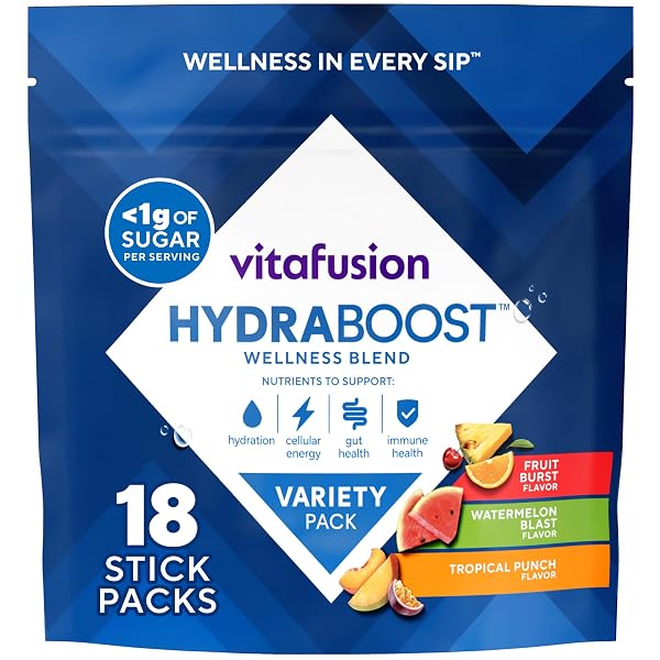 VITAFUSION HYDRABOOST DRINK POWDER PACKETS, ELECTROLYTES SUPPORT DAILY...