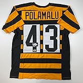 Facsimile Autographed Troy Polamalu Pittsburgh Bumble Bee Reprint Laser Auto Football Jersey Size Men's XL