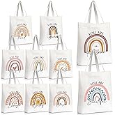 Sieral 10 Pcs Inspirational Gifts for Women, Canvas Bag Gifts with Zipper, Thank You Gift for Women Teacher Appreciation Gift(Rainbow)