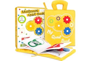 deMoca Quiet Book Montessori Toy for 1 Year Old, Preschool Busy Book for Toddlers 1-3, Travel Road Trip Essentials Kids with Activities, Sensory Toy Boys & Girls, Packaging May Vary