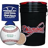 Diamond D-OB Baseballs, 30 DOB Balls, 6-Gal Black Bucket | with Rods, Can Sleeve