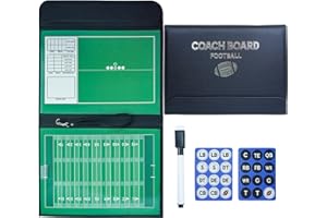 Pure Vie Premium Double-Sided Football Coaching Board Rugby Tactics Clipboard Gridiron Football Coach Dry Erase Whiteboard with Erase, Pen - Sporting Goods Training Equipment for Coach and Game Plan